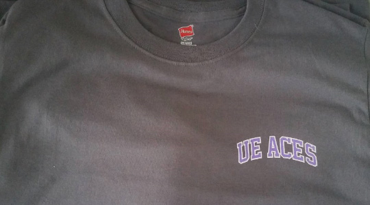 T-Shirt Front says UE ACES
