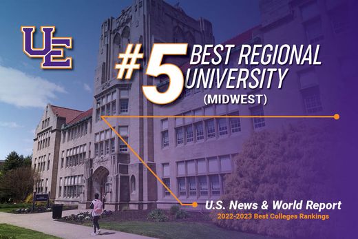 Digital graphic of Olmsted Hall with #5 ranking