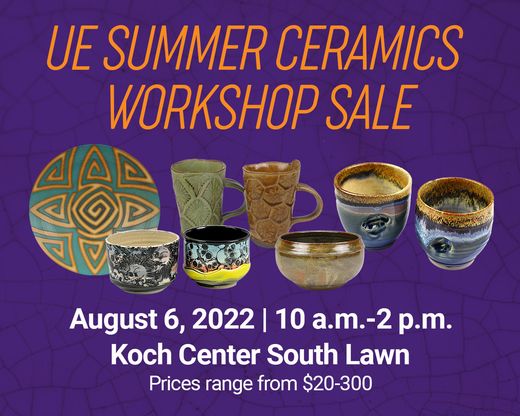 flyer with ceramic pieces promoting the sale